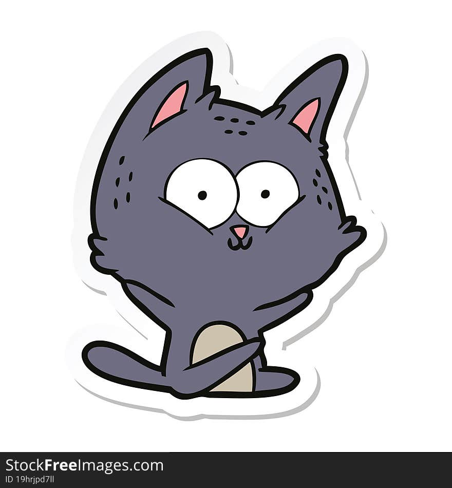 Sticker Of A Cartoon Cat