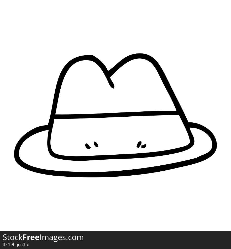 Line Drawing Cartoon Old Style Hat