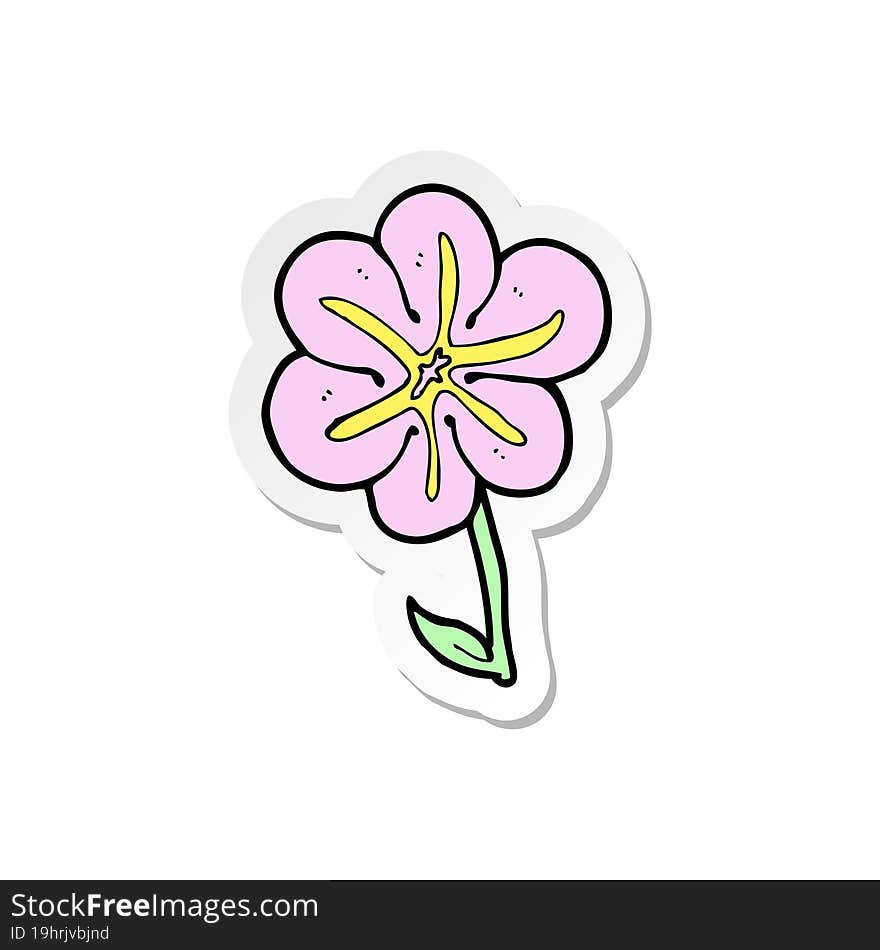 sticker of a cartoon flower