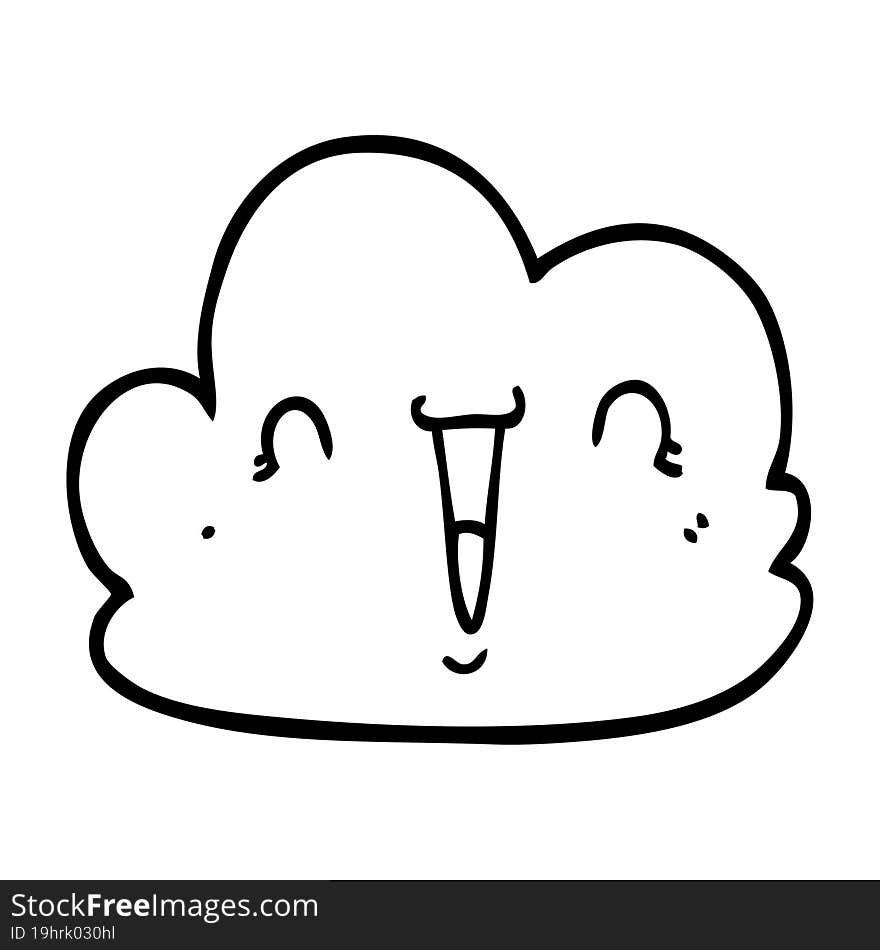 cartoon happy cloud