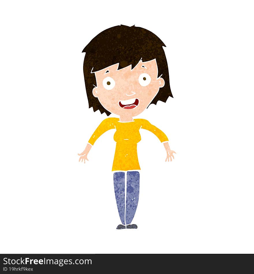 Cartoon Woman Shrugging Shoulders