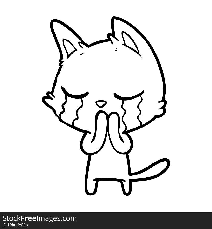 crying cartoon cat. crying cartoon cat