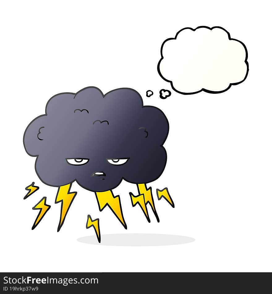 thought bubble cartoon thundercloud