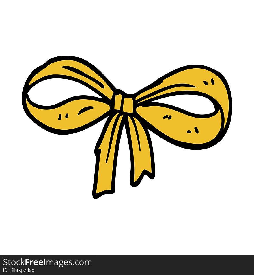 cartoon doodle tied bow