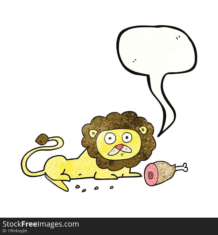 Speech Bubble Textured Cartoon Lion