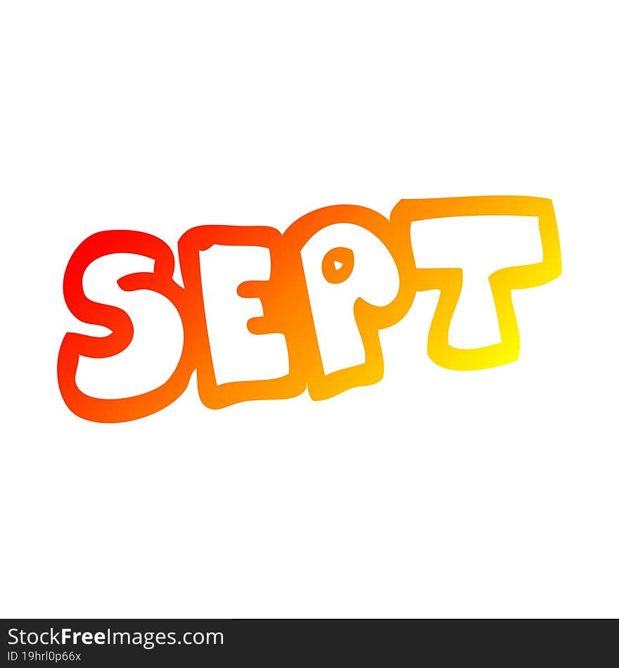 warm gradient line drawing of a cartoon month of september