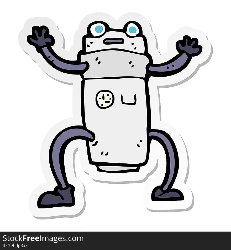 sticker of a cartoon robot