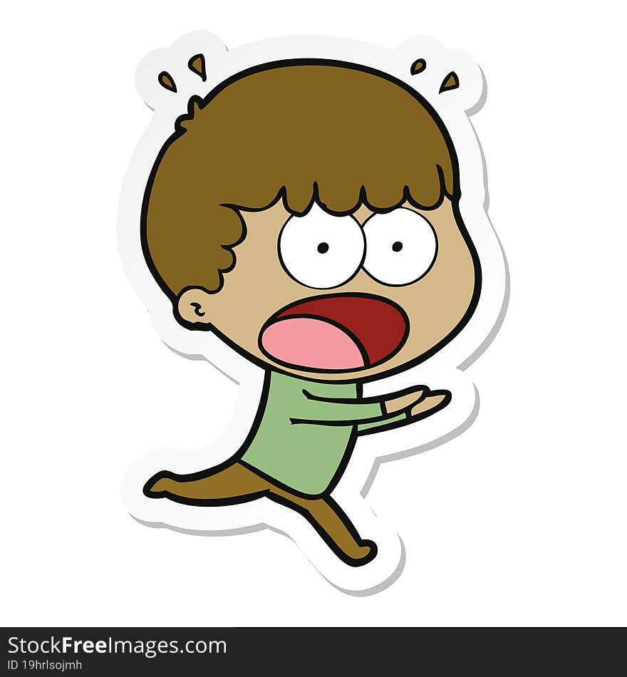 sticker of a cartoon shocked man