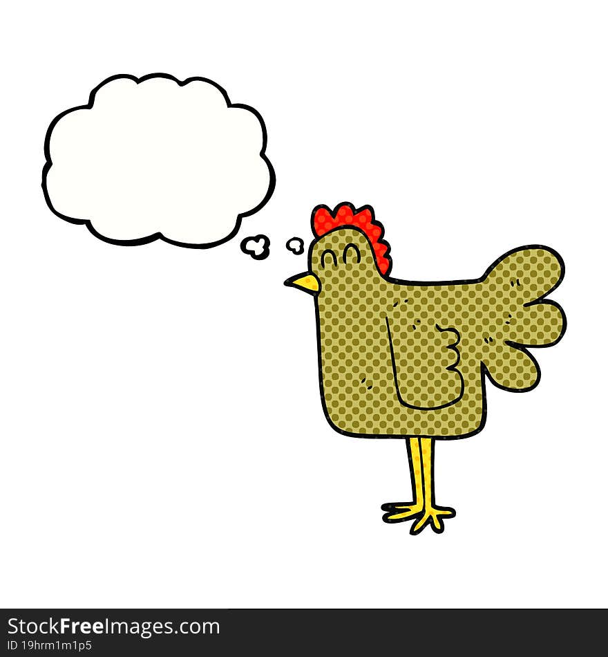 Thought Bubble Cartoon Chicken