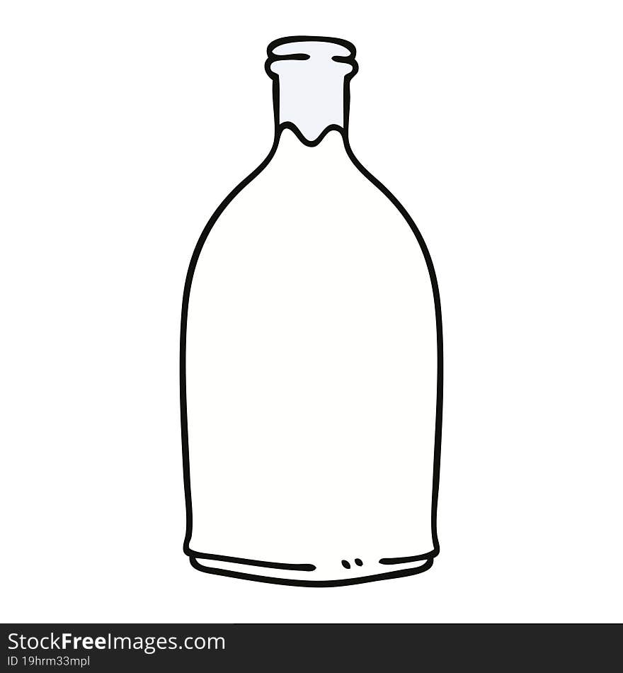 hand drawn quirky cartoon milk bottle. hand drawn quirky cartoon milk bottle