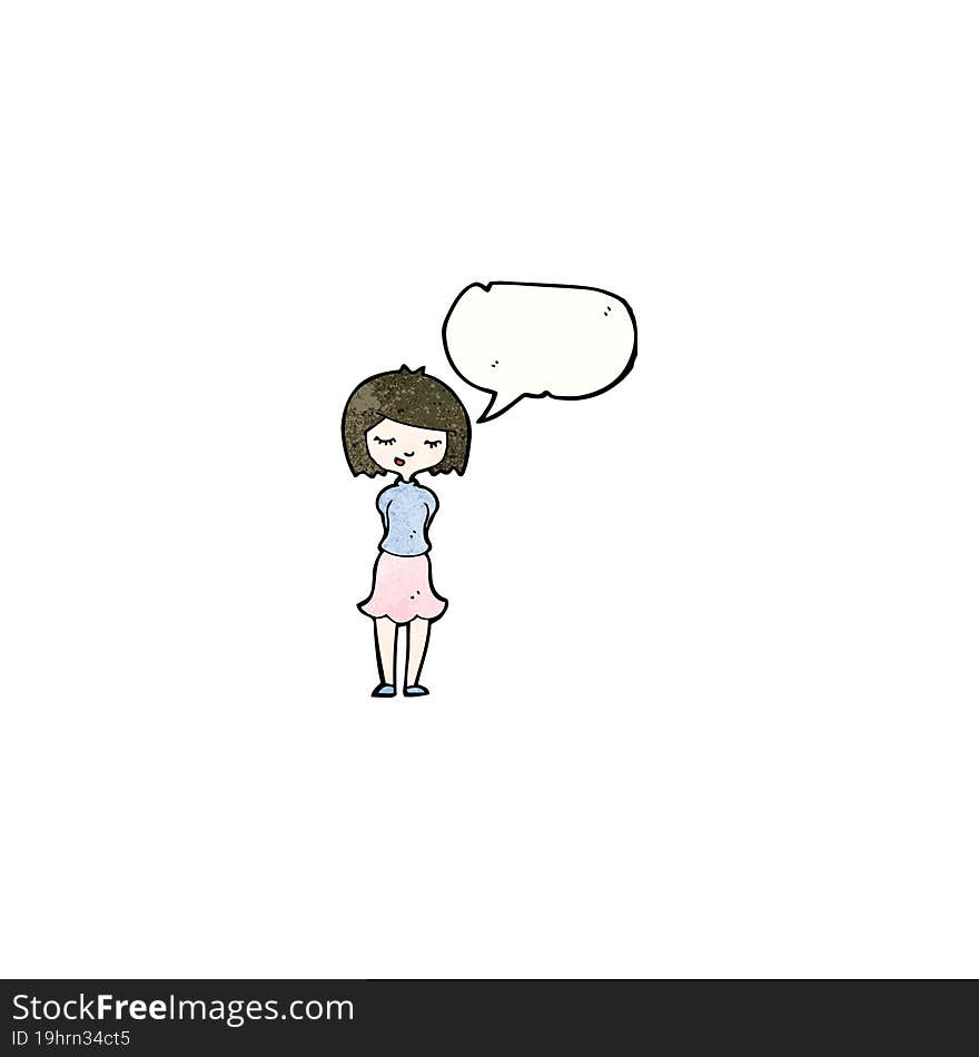 Shy Girl Cartoon