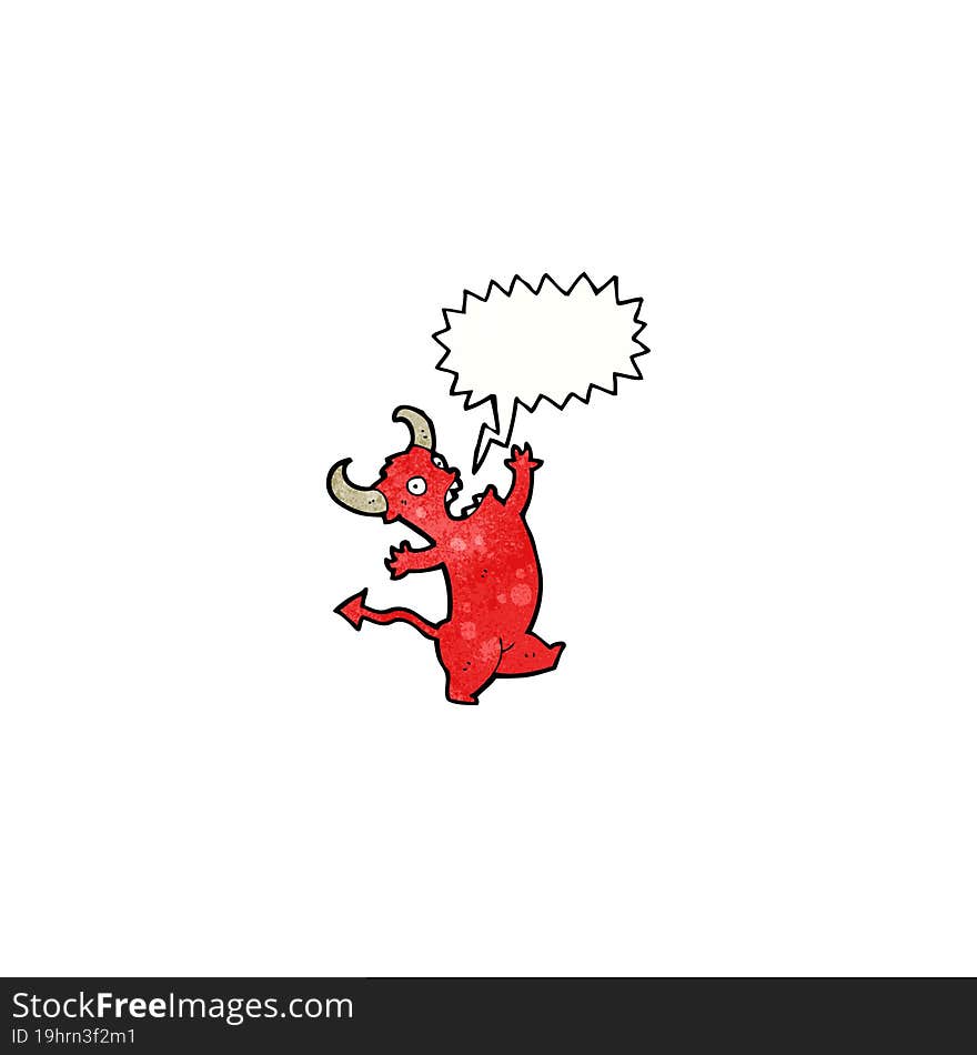 Shouting Little Devil Cartoon