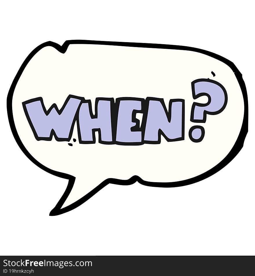 speech bubble cartoon when word