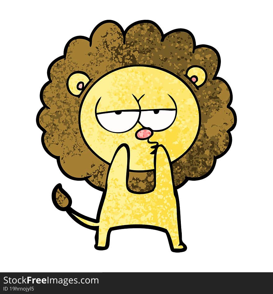 cartoon tired lion. cartoon tired lion