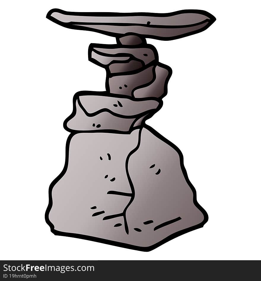 cartoon doodle stacked rocks