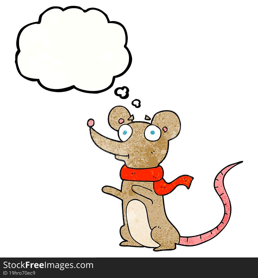 thought bubble textured cartoon mouse