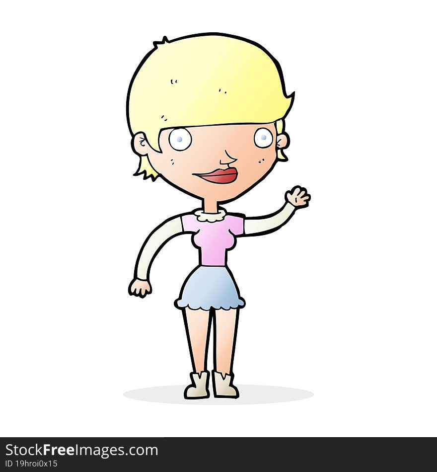 Cartoon Woman With Idea