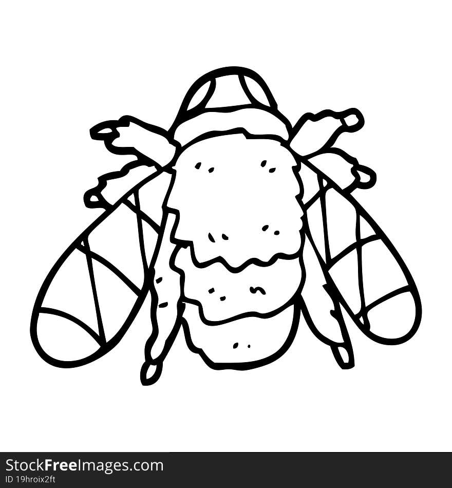 line drawing cartoon bee