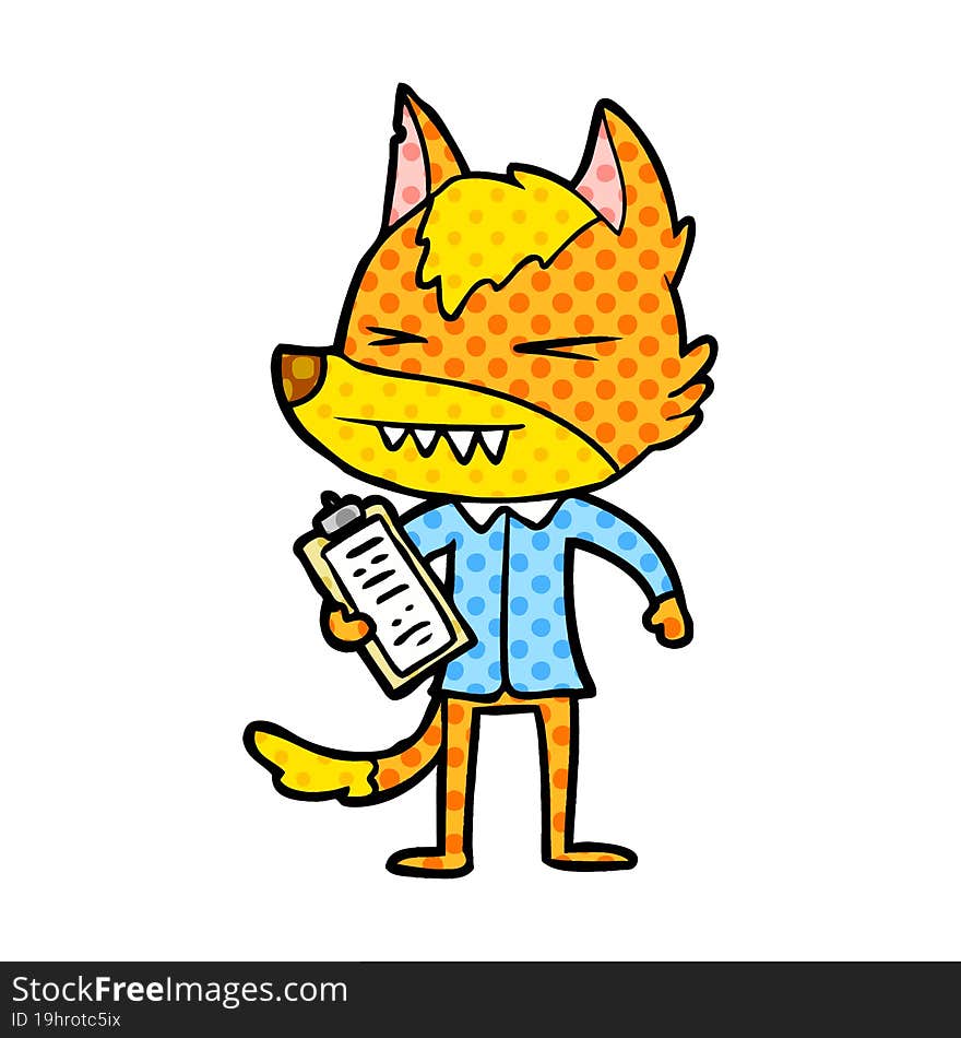 office worker fox cartoon character. office worker fox cartoon character