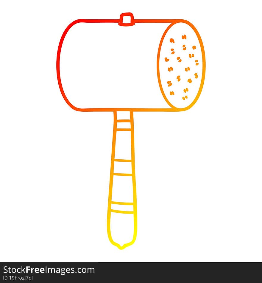 warm gradient line drawing cartoon hammer