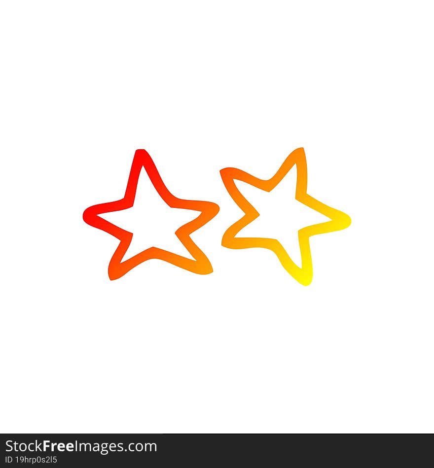 warm gradient line drawing cartoon stars