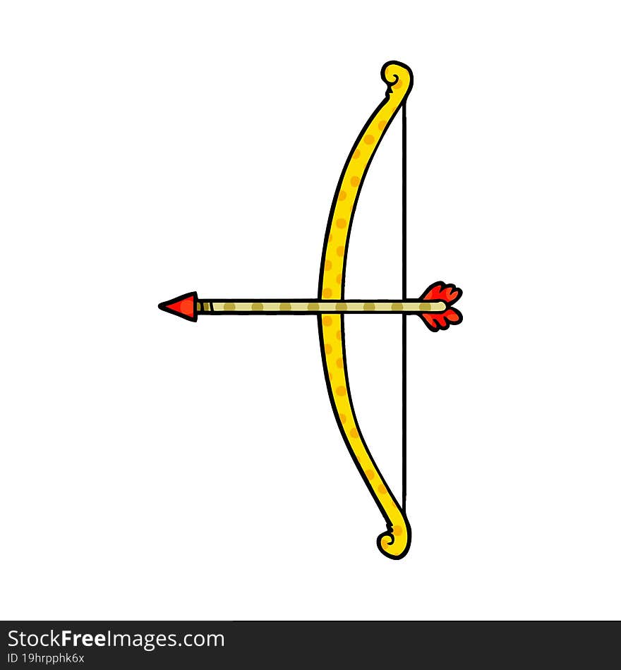 cartoon bow and arrow. cartoon bow and arrow