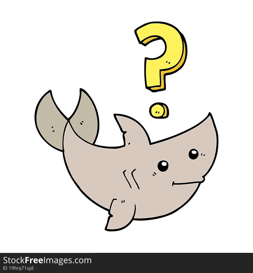 cartoon shark asking question