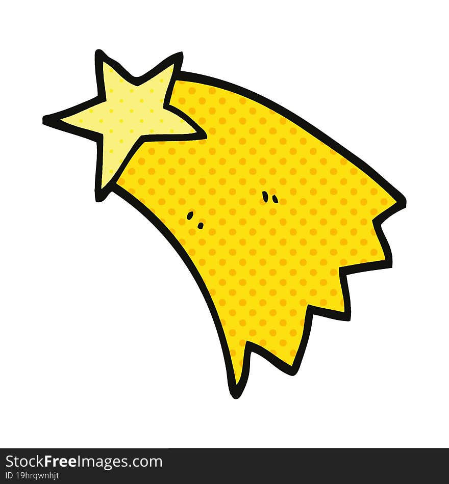 Comic Book Style Cartoon Shooting Star