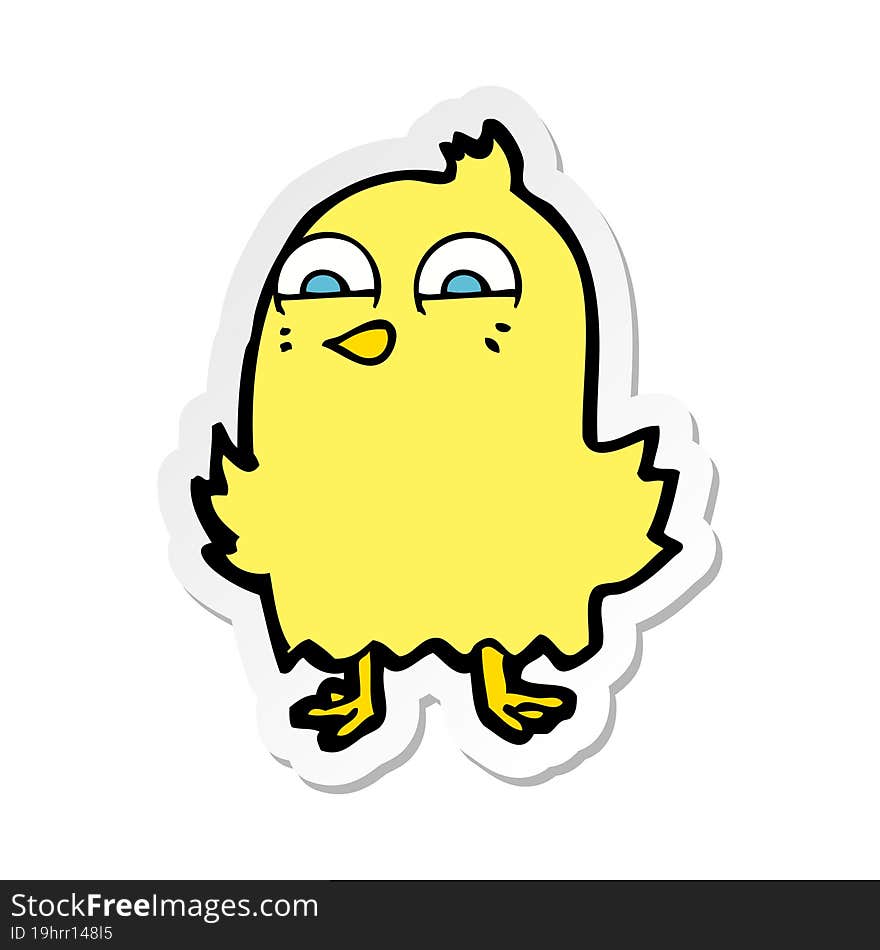 sticker of a funny cartoon bird