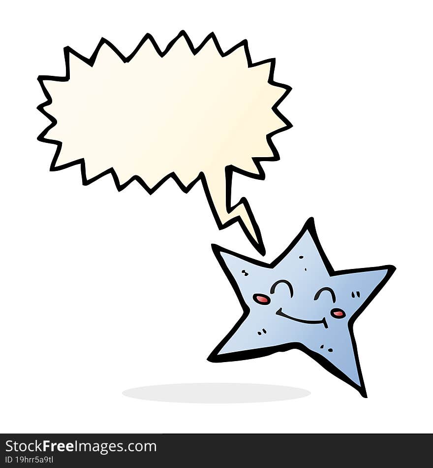 cartoon star character with speech bubble