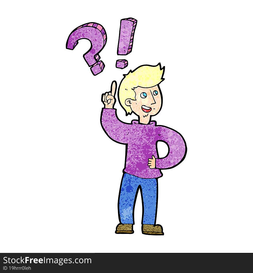 cartoon man asking question