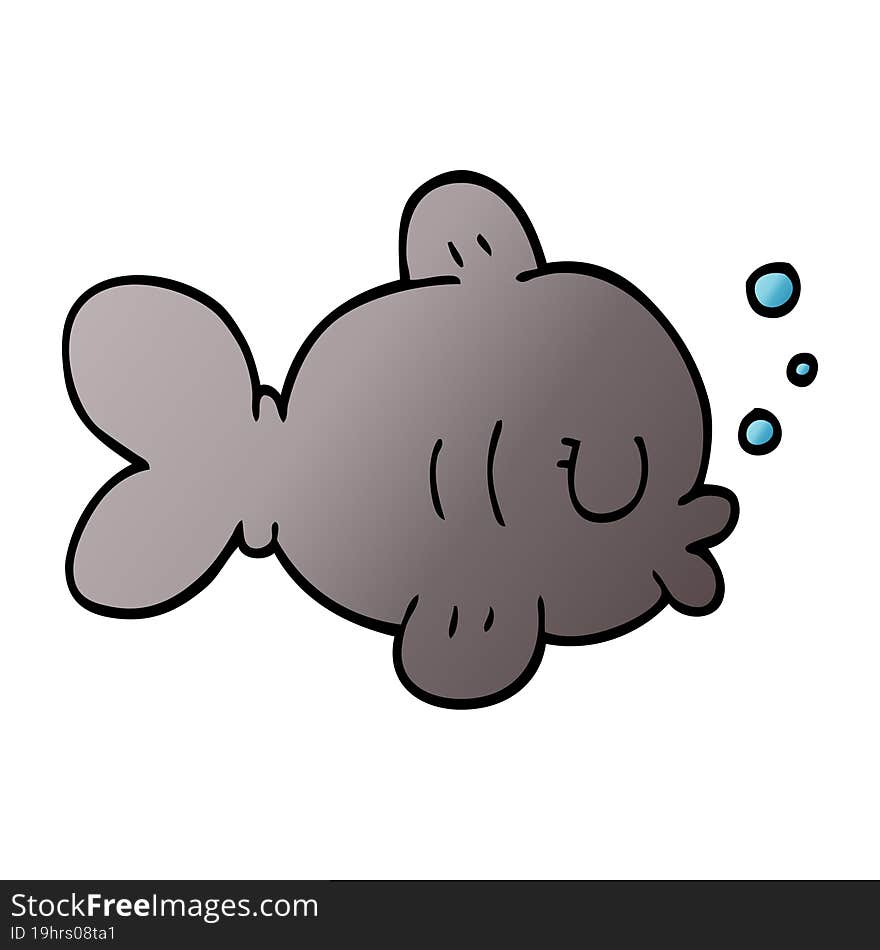 funny cartoon doodle fish