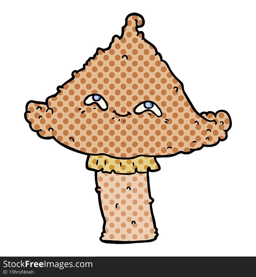 cartoon mushroom with face. cartoon mushroom with face