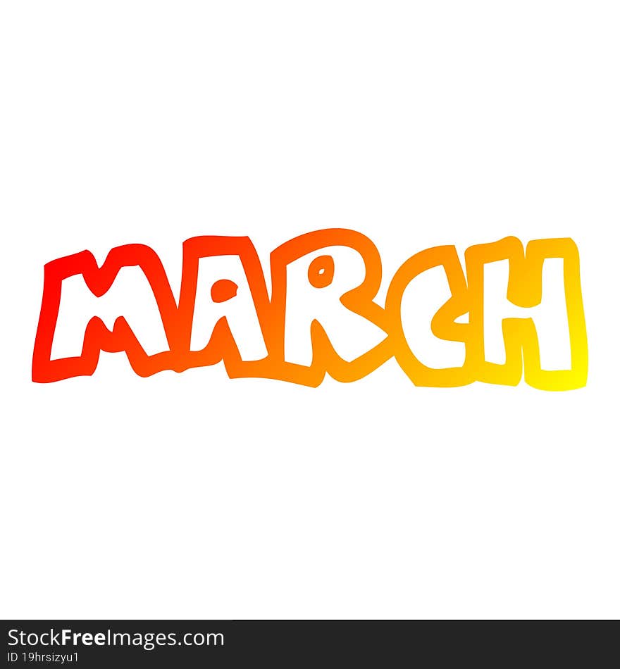 warm gradient line drawing cartoon month of march