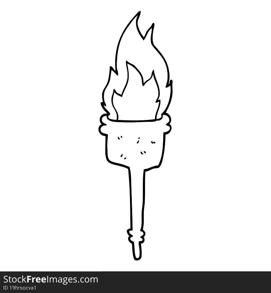 cartoon flaming torch