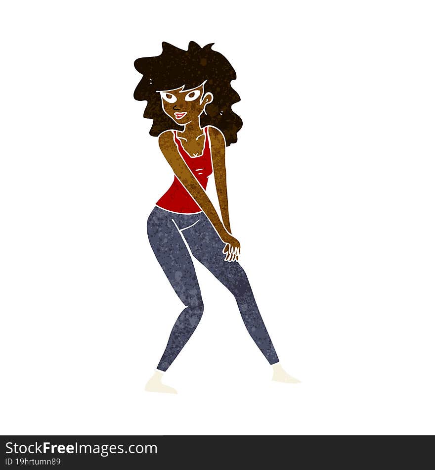 cartoon woman posing