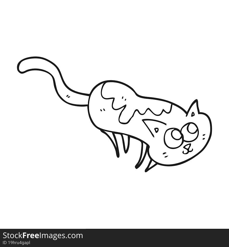 Black And White Cartoon Cat