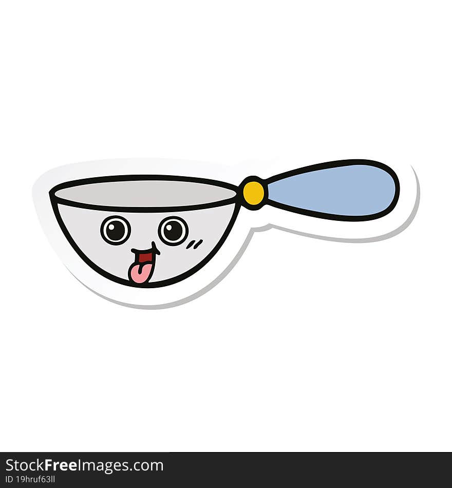 Sticker Of A Cute Cartoon Measuring Spoon