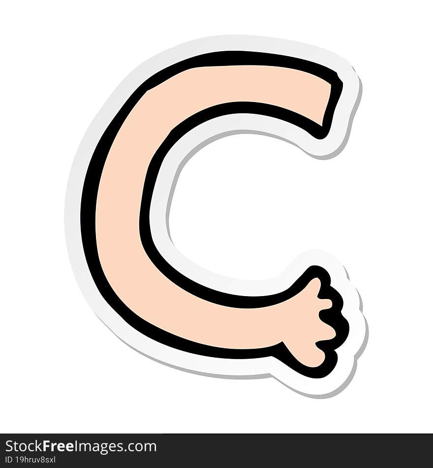 Sticker Of A Cartoon Arm