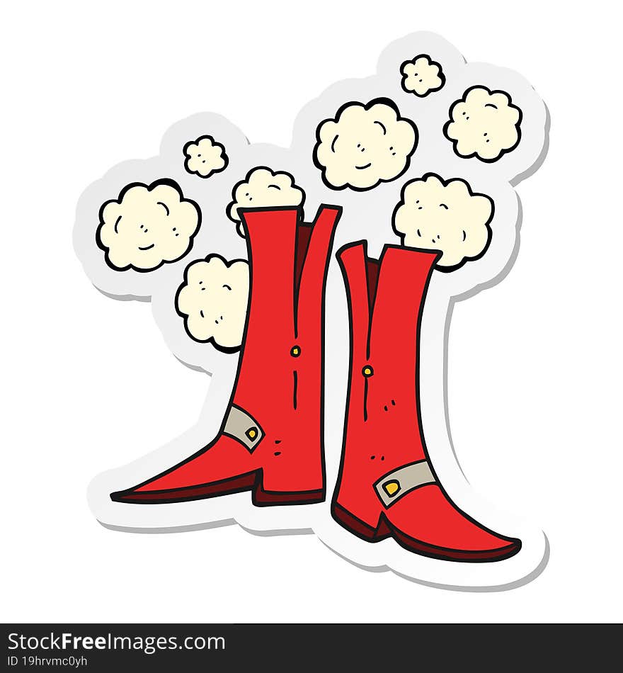 Sticker Of A Cartoon Boots