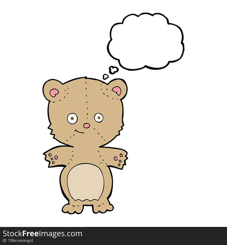 Cartoon Teddy Bear With Thought Bubble