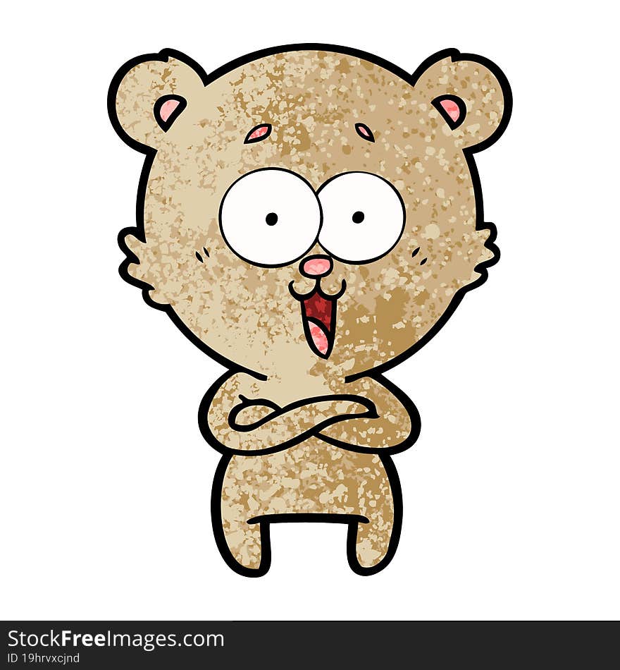 laughing teddy  bear cartoon. laughing teddy  bear cartoon