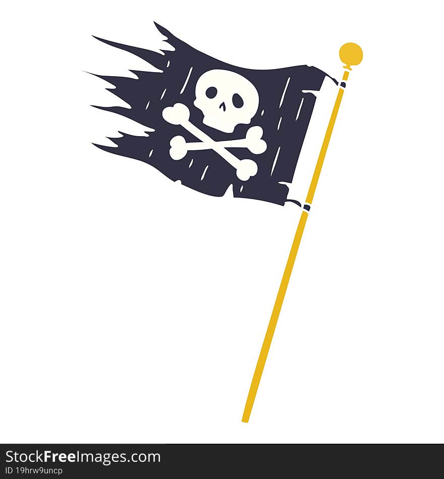 hand drawn cartoon doodle of a pirates flag