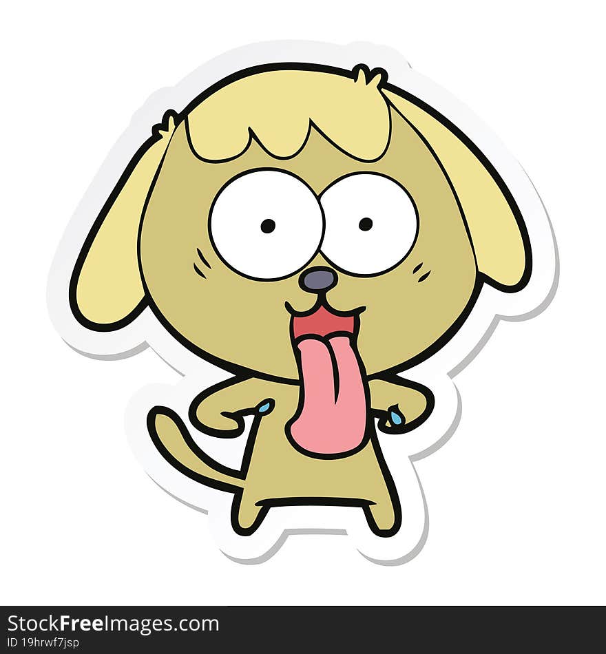 sticker of a cute cartoon dog