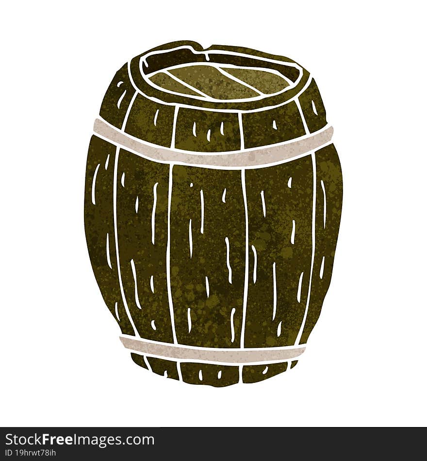 cartoon wooden barrel