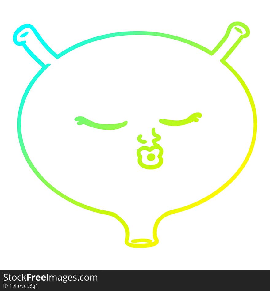 cold gradient line drawing cartoon bladder