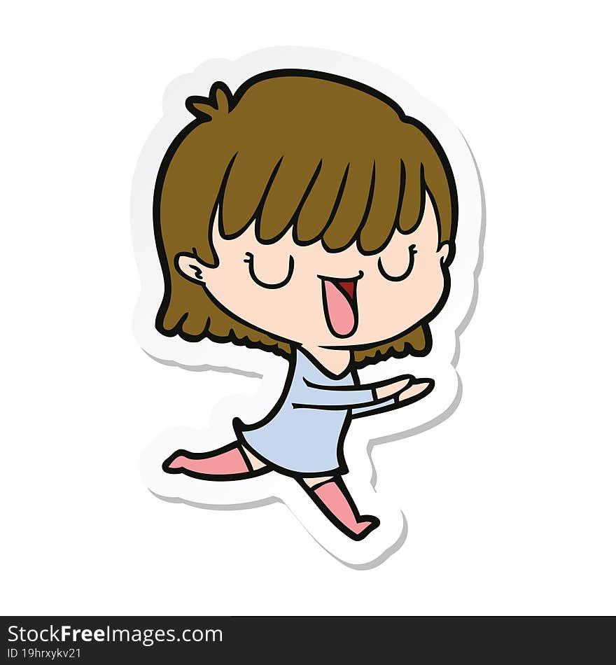 sticker of a cartoon woman