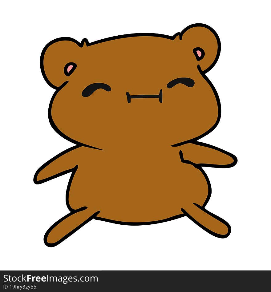 cartoon illustration kawaii cute teddy bear. cartoon illustration kawaii cute teddy bear