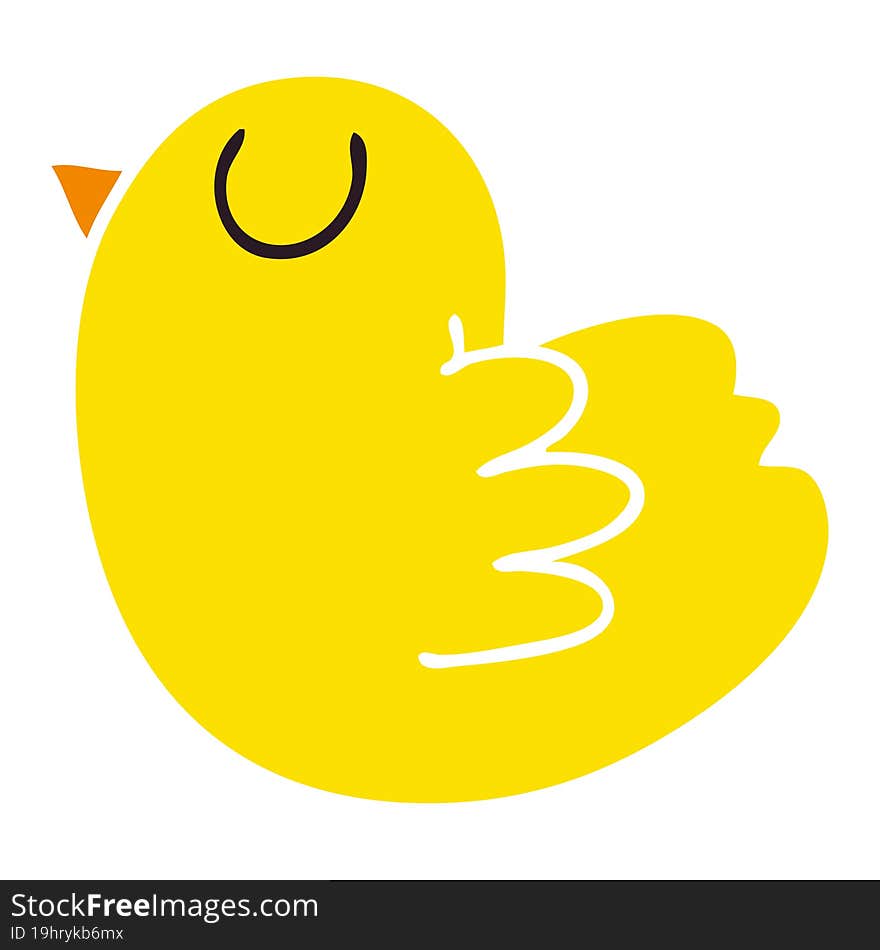 quirky hand drawn cartoon yellow bird