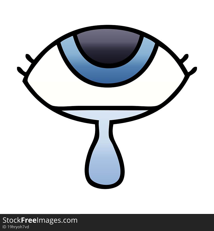 gradient shaded cartoon crying eye